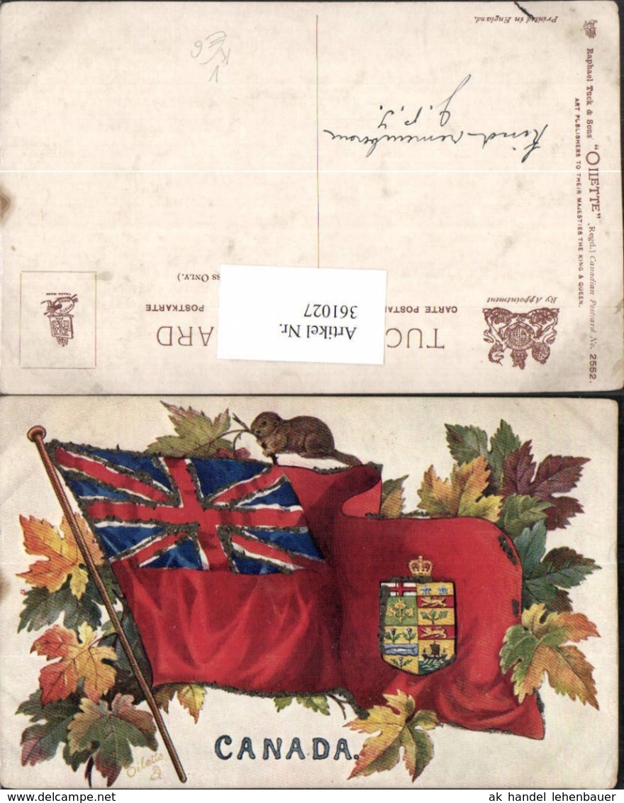 361027,K&uuml;nstler AK Canada Flagge Wappen Ahornbl&auml;tter Pub Raphael Tuck &amp; Sons 2552 - Ohne Zuordnung