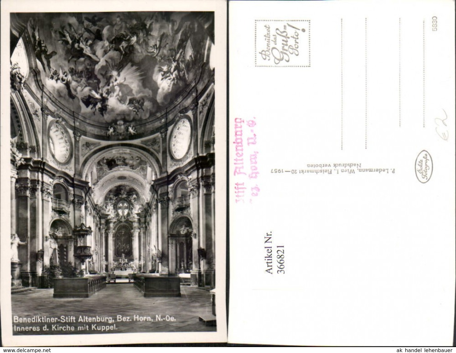 366821,Benediktiner Stift Altenburg B. Horn Kirche Innenansicht Kuppel - Autres & Non Classés