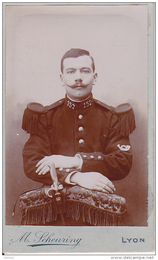 Photo CDV Soldat Francais - Atelier Scheuring, Lyon - WW1 (23863) - Krieg, Militär