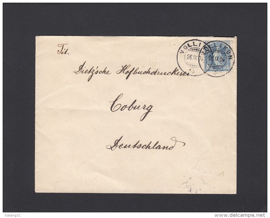 SUISSE:LETTRE DE VOLLIKON POUR COBURG(ALLEMAGNE),1904. - Lettres & Documents