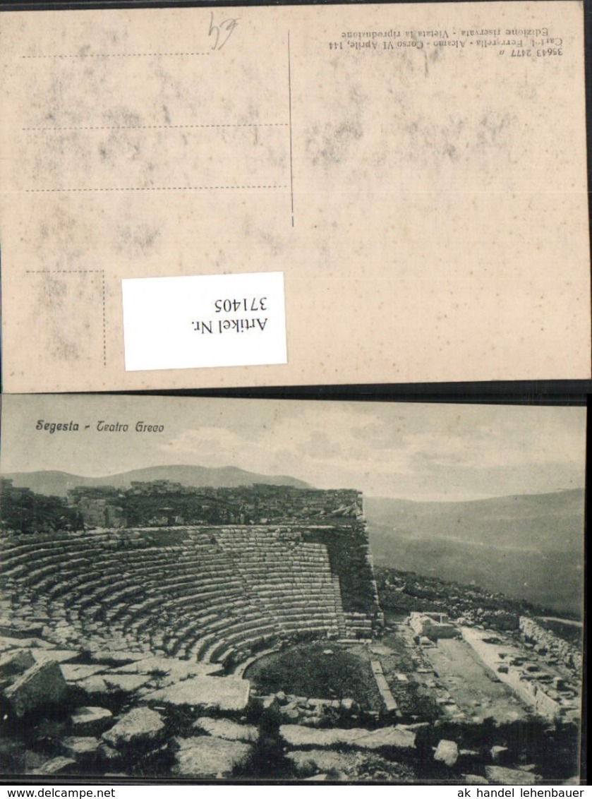 371405,Sicilia Trapani Segesta Teatro Greco Griechisches Theater Amphitheater - Trapani