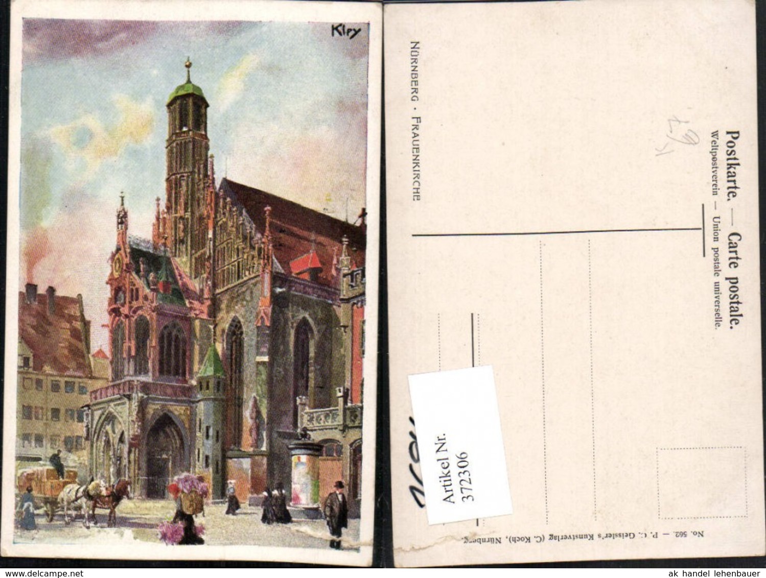 372306,K&uuml;nstler AK Heinrich Kley N&uuml;rnberg Frauenkirche Kirche - Kley