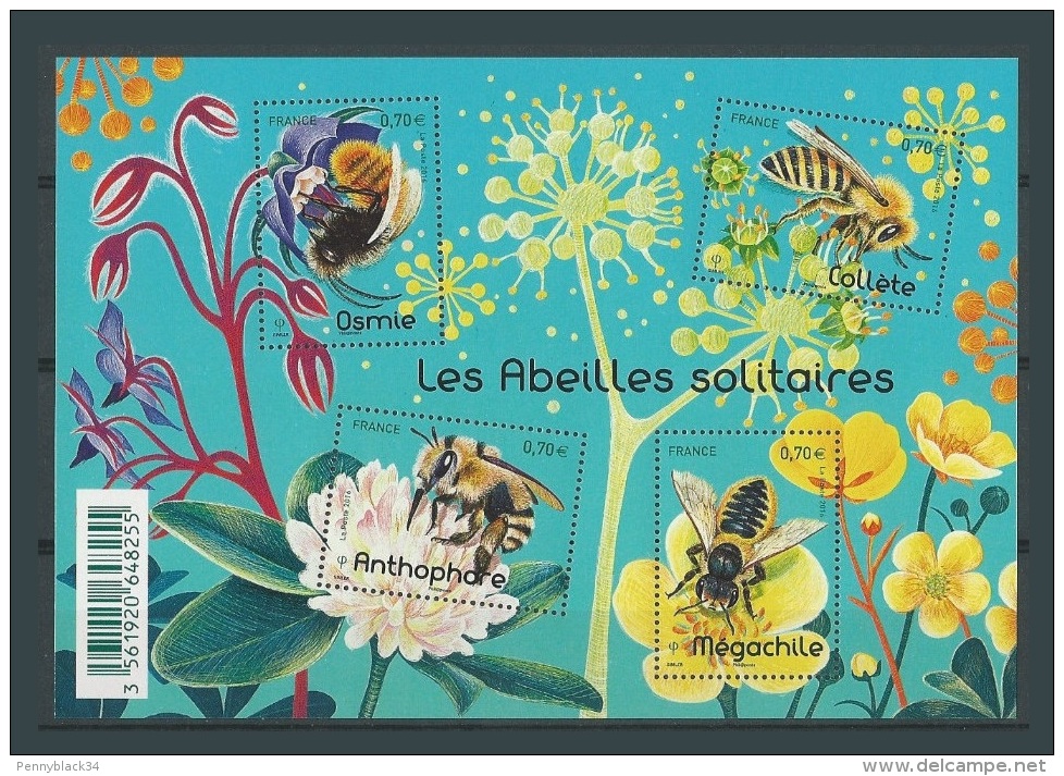 France 2016 ** Bloc Bees Abejas Abeilles Apiculture Abeille Collete Osmie Anthophare Megachile - Abeilles