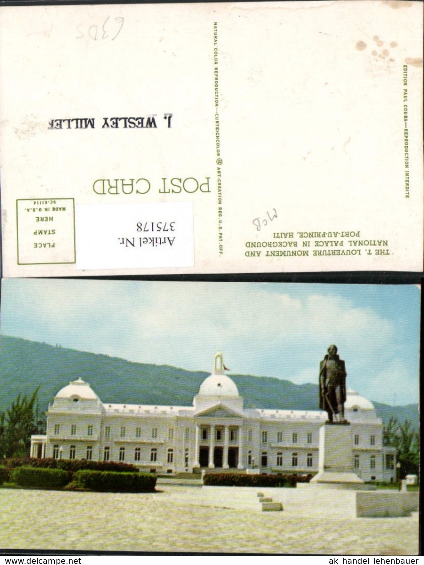 375178,Haiti Port-au-Prince Louverture Monument And National Palace Denkmal Geb&auml;ude - Sonstige & Ohne Zuordnung