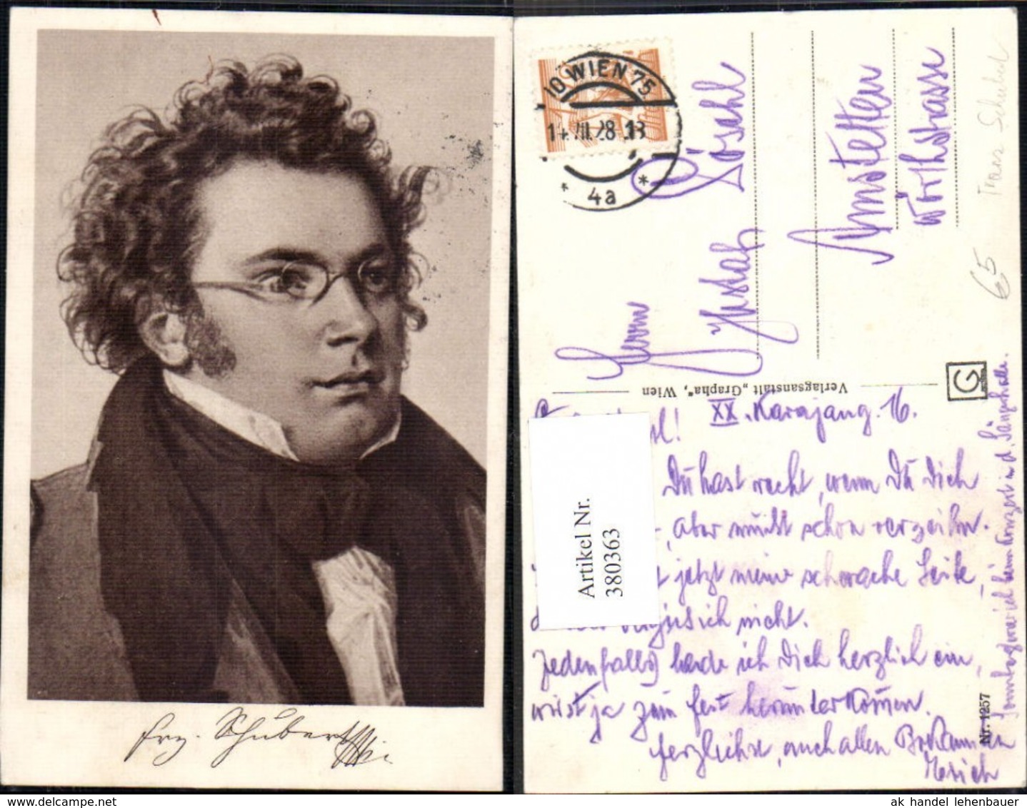 380363,Komponist Franz Schubert - Schriftsteller