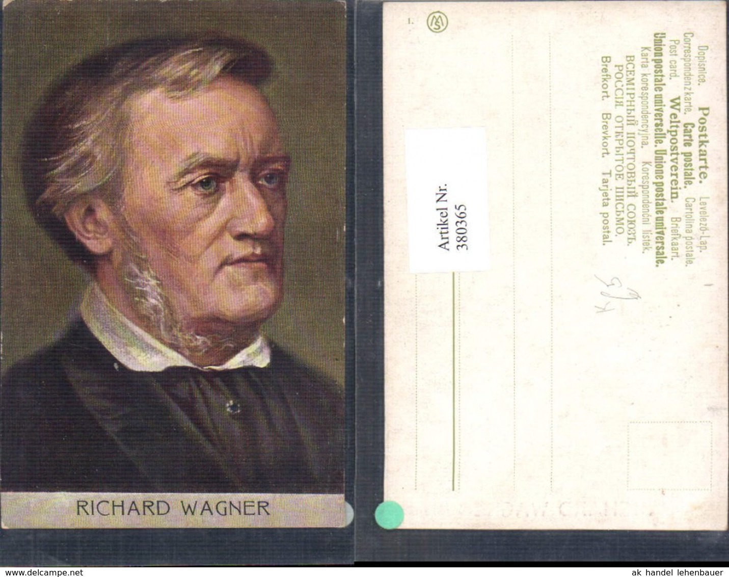 380365,K&uuml;nstler Ak Richard Wagner Portrait Komponist - Schriftsteller