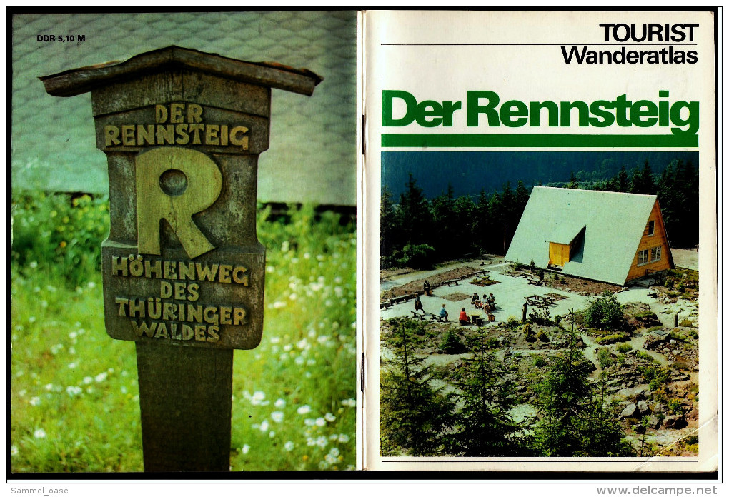 DDR VEB Tourist Wanderatlas  -  Der Rennsteig  -  Von 1981 - Thuringe