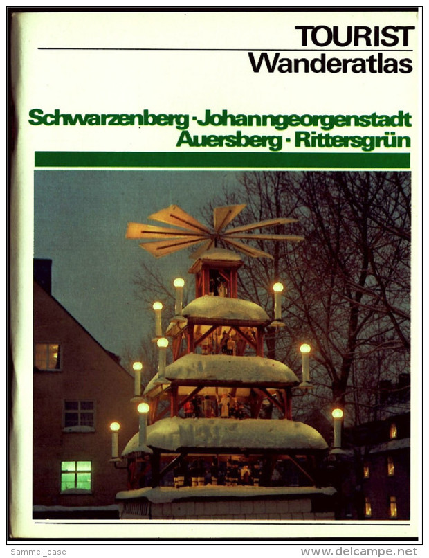 DDR VEB Tourist Wanderatlas  -  Schwarzenberg / Johanngeorgenstadt / Auersberg / Rittersgrün  -  Von 1980 - Saxe