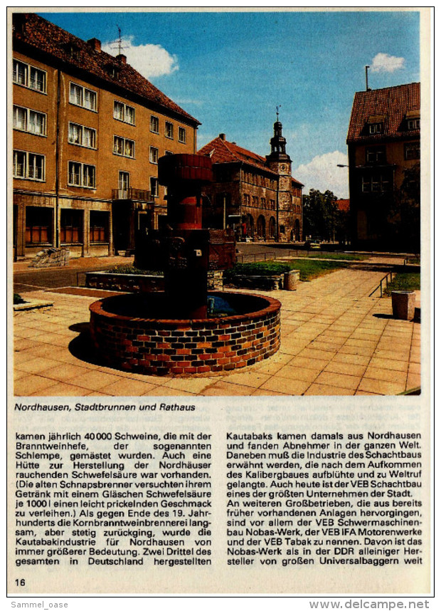 DDR VEB Tourist Wanderatlas  -  Nordhausen / Stolberg / Ilfeld / Neustadt  -  Von 1980 - Sajonía