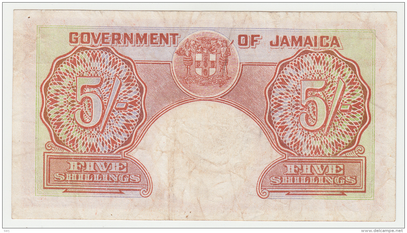 Jamaica 5 Shillings 1957 VF+ P 37b  37 B - Giamaica