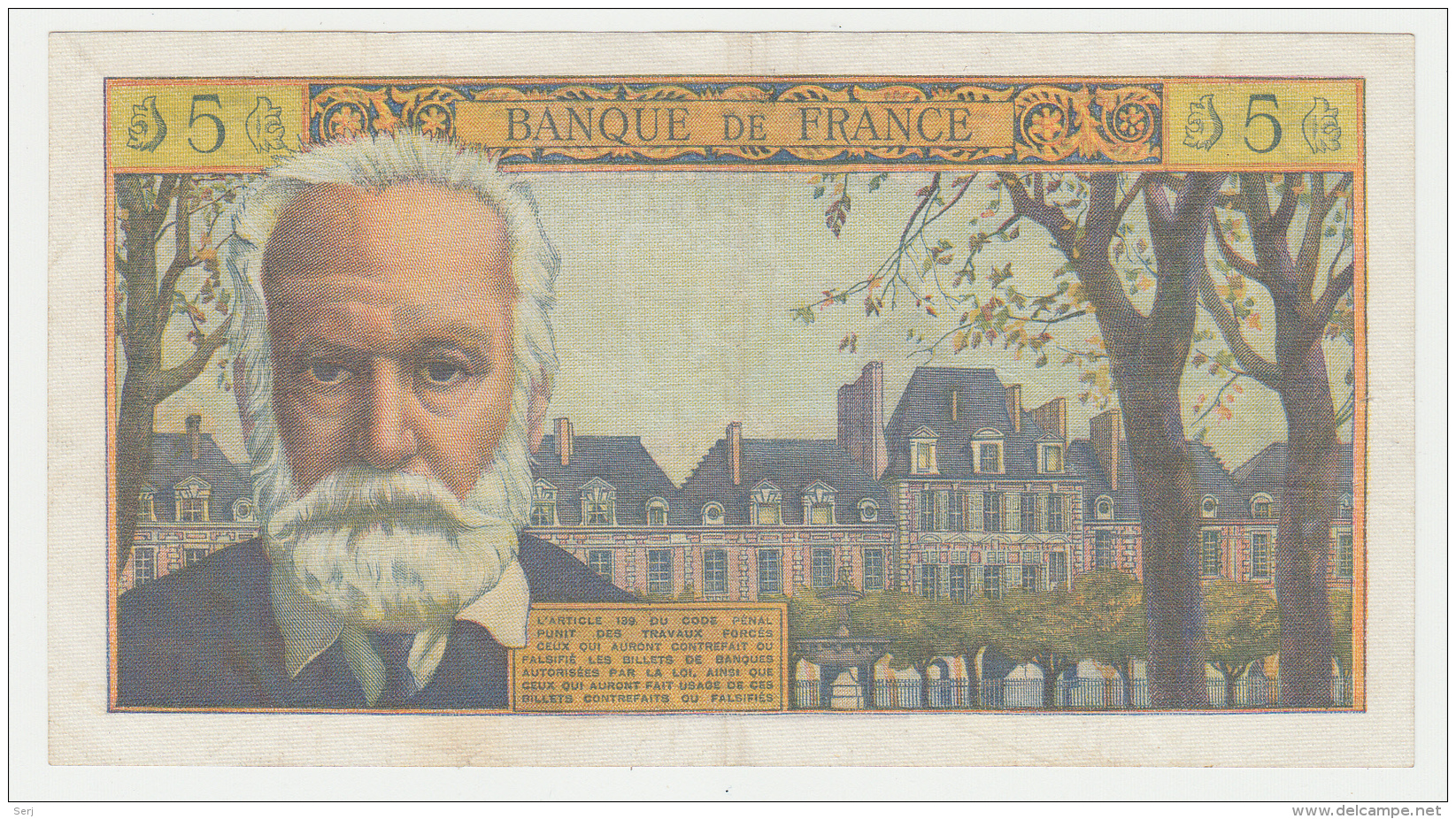 France 5 Noveaux Francs 1960 VF++ CRISP Banknote Pick 141 - 5 NF 1959-1965 ''Victor Hugo''