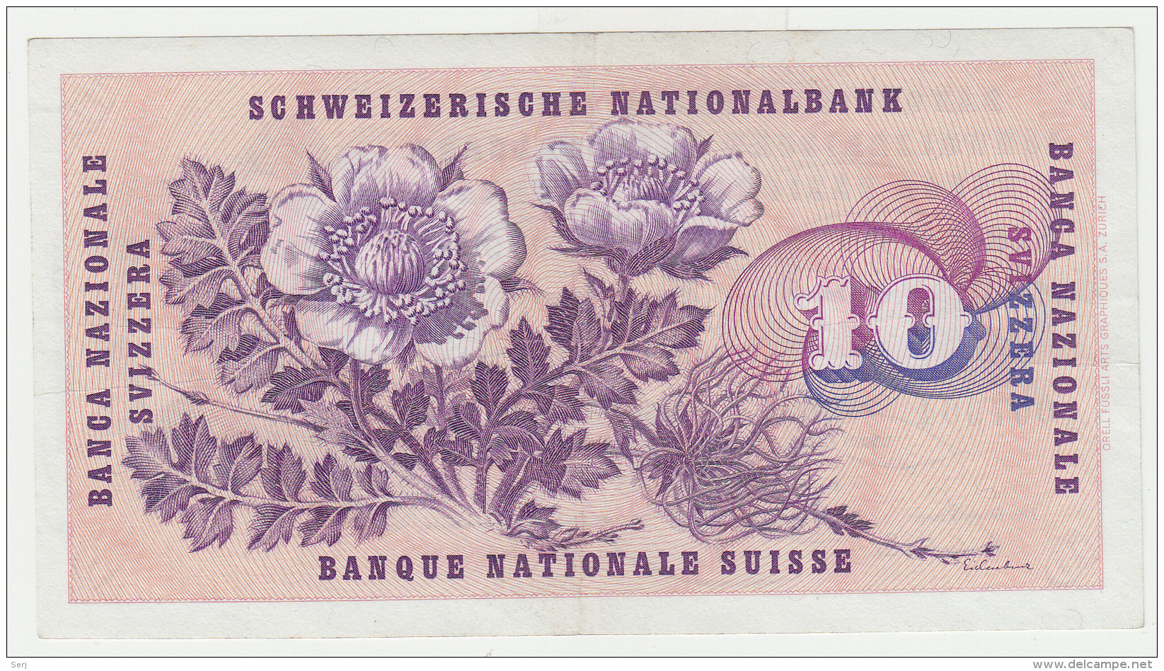 Switzerland 10 Franken 1974 AXF CRISP Banknote Pick 45u  45 U - Swasiland