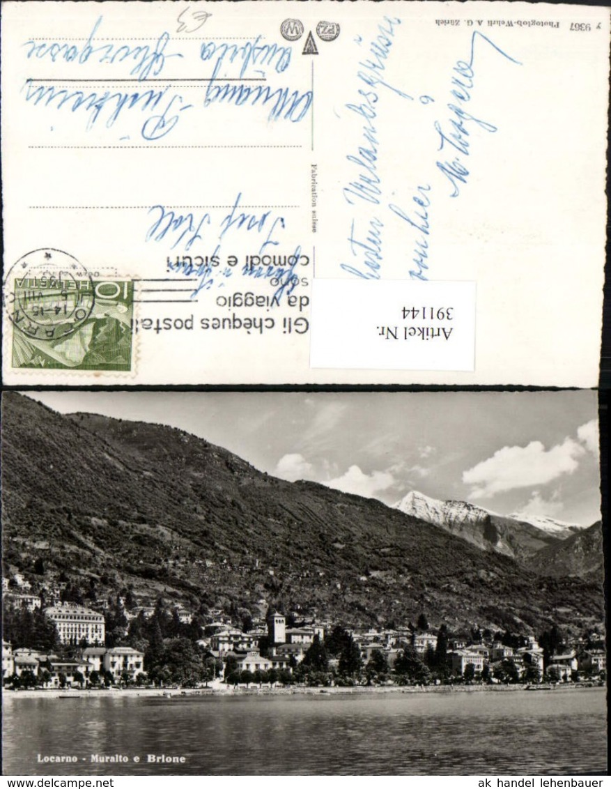 391144,Locarno Muralto E Brione Totale Bergkulisse Kt Tessin - Brione Sopra Minusio