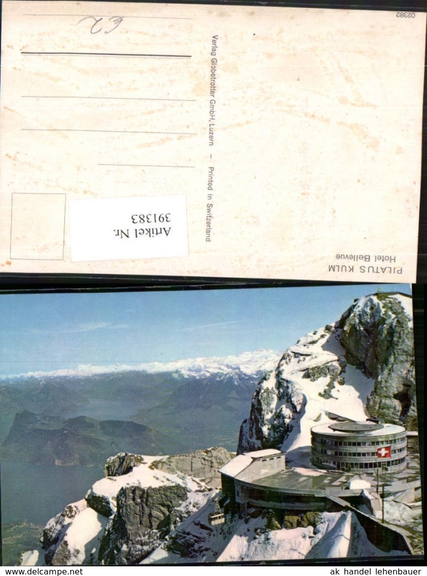 391383,Pilatus Kulm Hotel Bellevue B. Alpnach Bergkulisse Kt Obwalden - Alpnach