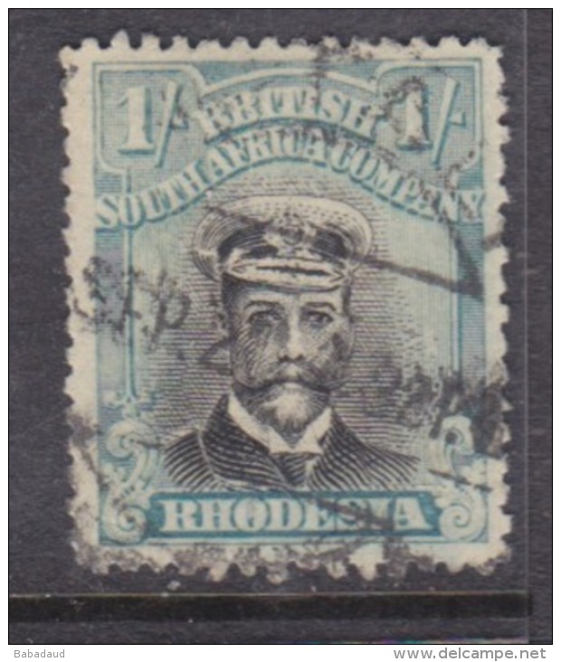 Rhodesia / B.S.A.Co. Admiral, 1913, 1/= Black & Pale Blue Die III,  Perf 14, Used, - Southern Rhodesia (...-1964)