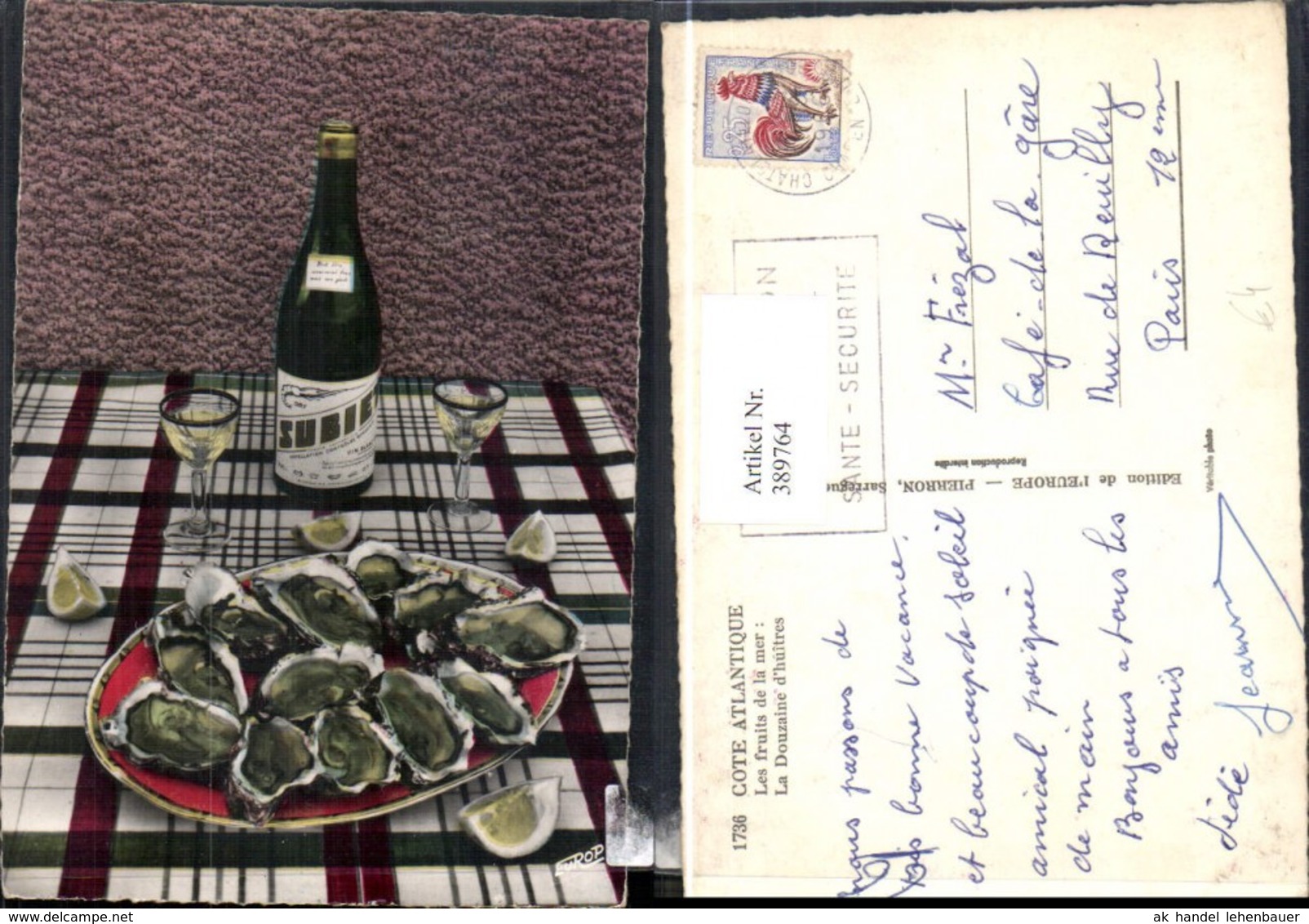 389764,Essen Trinken Cote Atlantique Les Fruits De La Mer La Douzaine D Huitres Wein - Recipes (cooking)