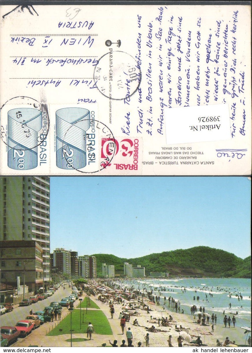 398926,Brazil Santa Catarina Turistica Balneario De Camboriu Strand Strandleben - Sonstige & Ohne Zuordnung