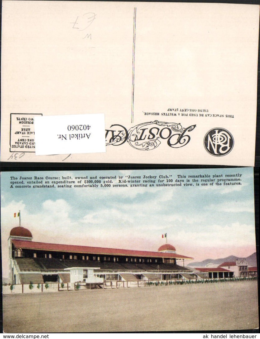 402060,Mexico Chihuahua Juarez Race Course Trabrennbahn Pferderennbahn - Mexiko