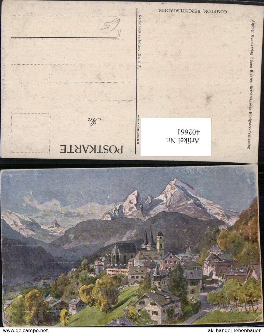 402661,K&uuml;nstler AK E. Harrison Compton Berchtesgaden Totale Bergkulisse - Compton, E.T.