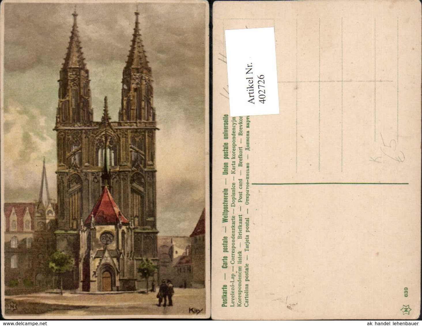 402726,K&uuml;nstler AK Heinrich Kley Dom Kirche Pub Novolito 639 - Kley