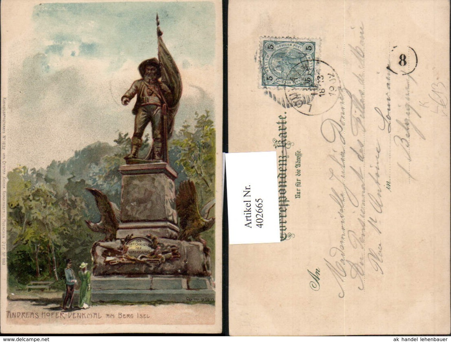 402665,K&uuml;nstler Litho E. T. Compton Innsbruck Berg Isel Andreas Hofer-Denkmal Pub Ott - Compton, E.T.