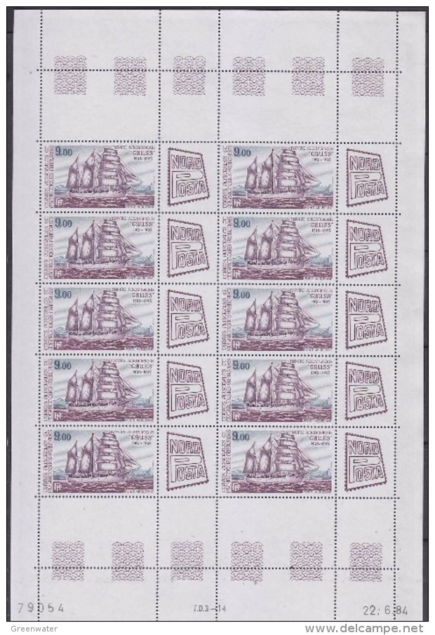 TAAF 1984 Ship "Gauss" / Nordposta 1v Sheetlet (unfolded) ** Mnh (TA120) - Luchtpost