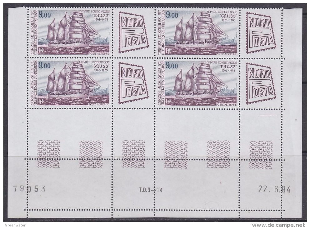 TAAF 1984 Ship "Gauss" / Nordposta 1v Bl Of 4 (corner, Printing Date) )  ** Mnh (TA120C) - Luchtpost