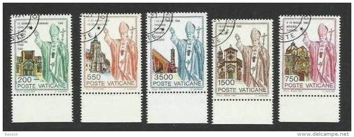 1991 Vaticano Vatican VIAGGI DEL PAPA  JOUNEYS OF THE POPE Serie Di 5v. Usata USED With Gum - Oblitérés