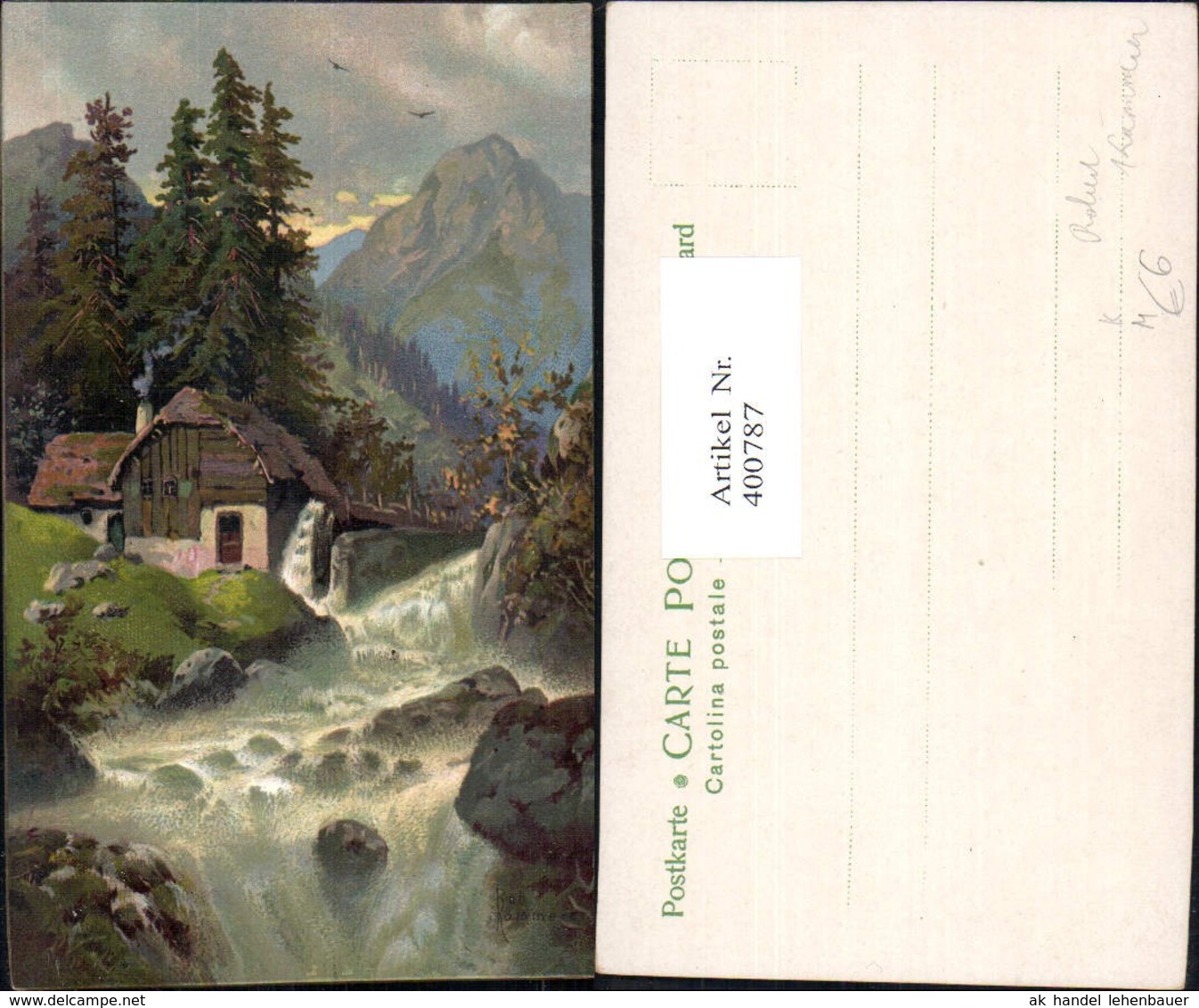 400787,K&uuml;nstler Ak Robert K&auml;mmerer Wasserm&uuml;hle M&uuml;hle - Molinos De Agua