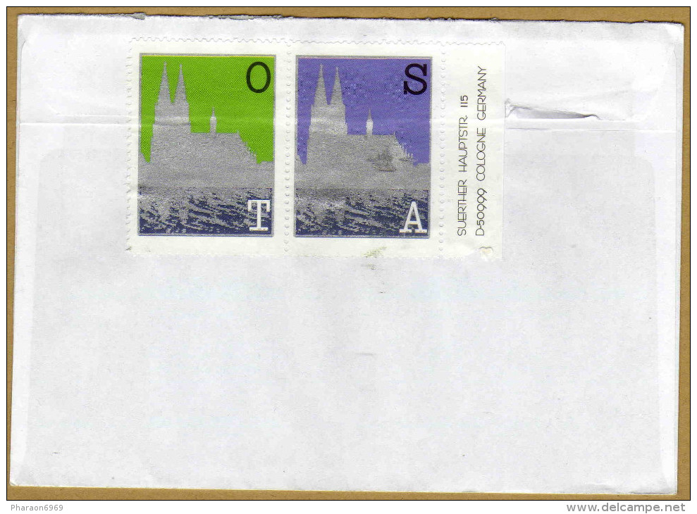 Enveloppe Cover Brief Avec 2 Vignettes Priority + Cinderella - 2 Scans - Briefe U. Dokumente
