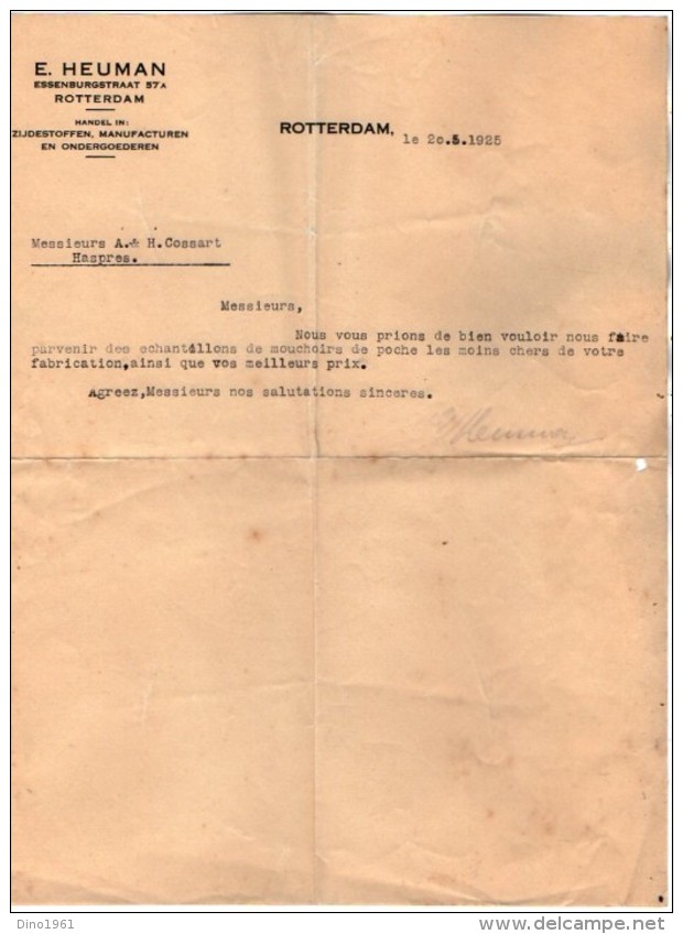 VP5199 - Lettre - Manufacturen E. HEUMAN à ROTTERDAM - Niederlande