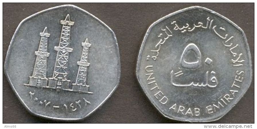 UAE 25, 50 Fils 2007 (1428) A UNC (2 Coins) - Emiratos Arabes