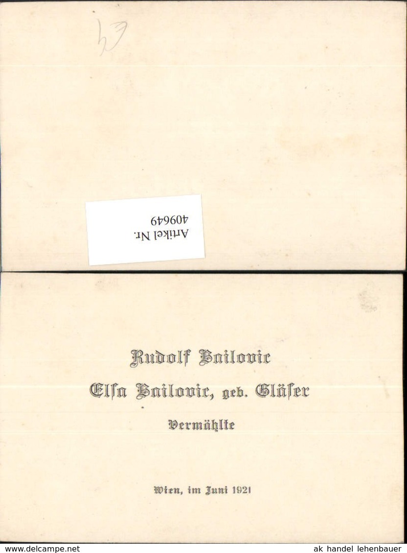 409649,Anzeige Verm&auml;hlung Rudolf U. Elsa 1921 - Marriages