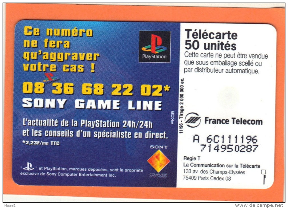 Télécarte 50 - PLAYSTATION - Jeux