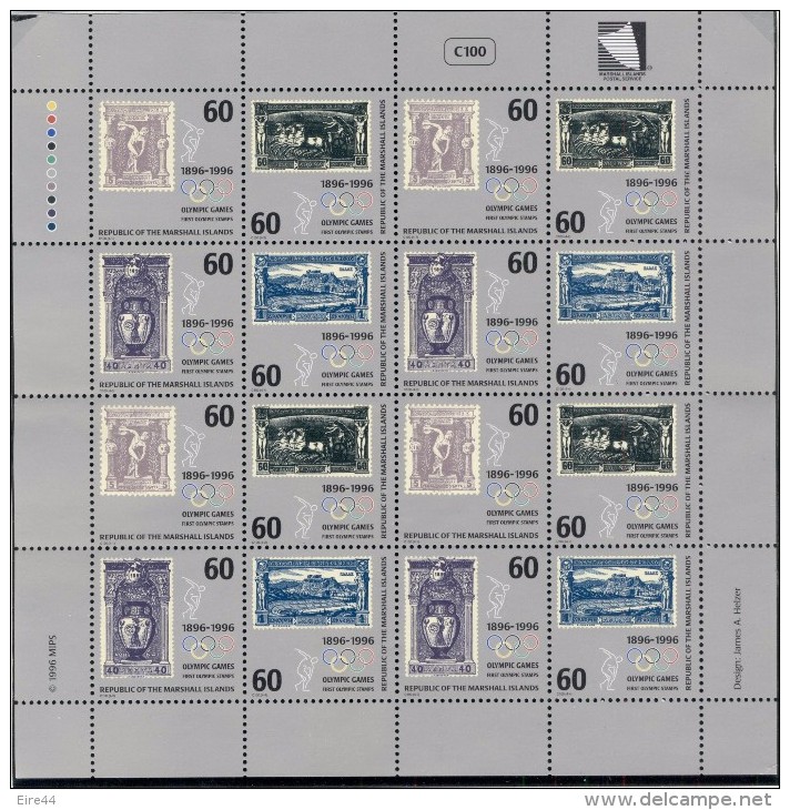 Marshall Islands 1996 Sheet 100th Anniversary Modern Olympic Games  MNH - Sommer 1896: Athen