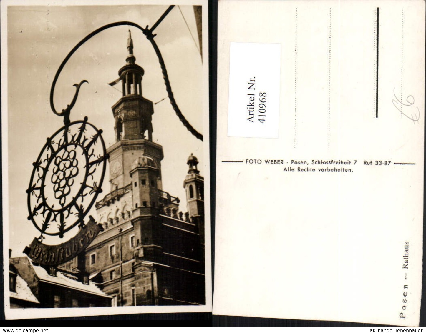 410968,Poland Posen Rathaus Turm - Posen