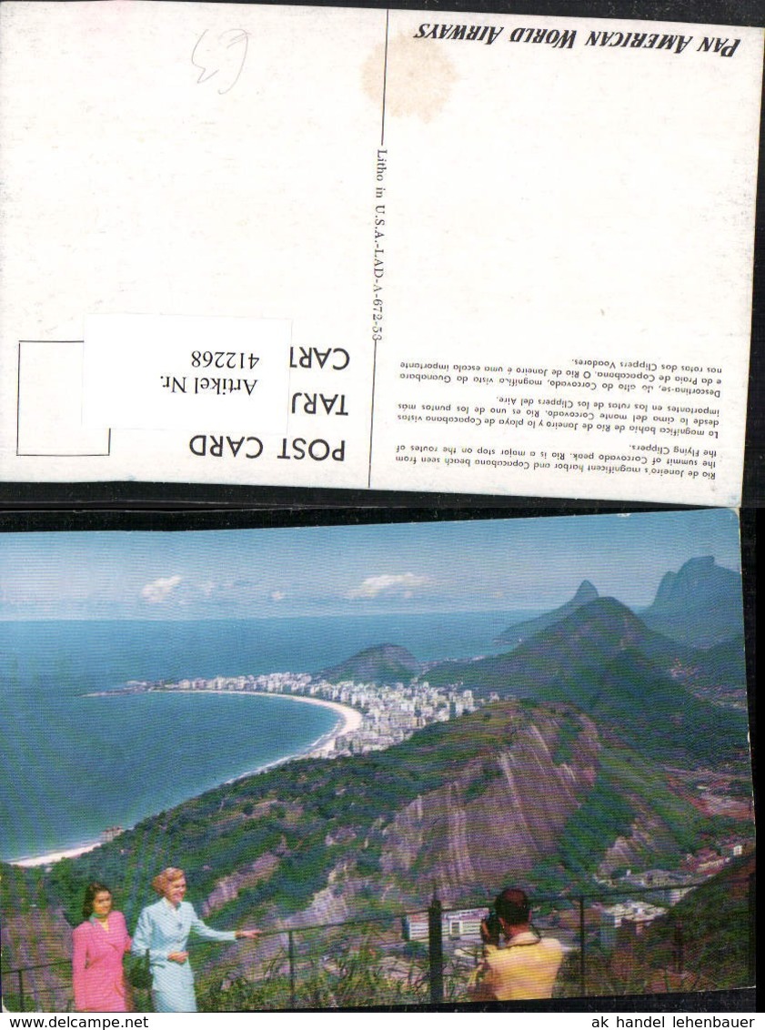 412268,Brazil Rio De Janeiro Harbor And Copacabana Beach From Corcovado Peak - Sonstige & Ohne Zuordnung