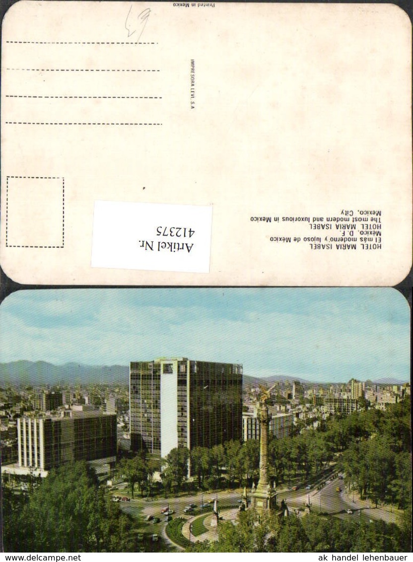412375,Mexico City Hotel Maria Isabel Teilansicht Geb&auml;ude S&auml;ule - Mexiko