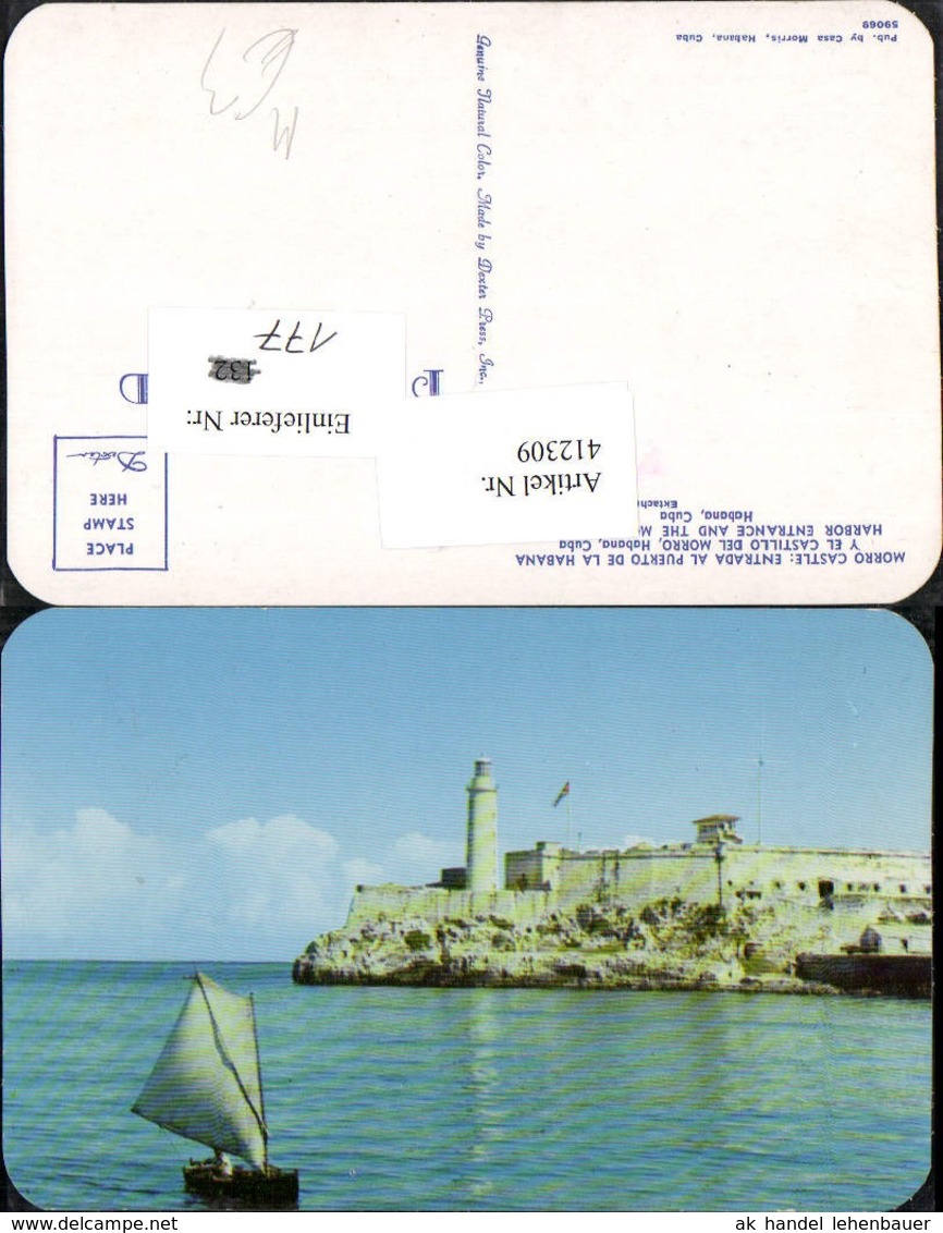 412309,Cuba Habana Havana Harbor Entrance And Morro Castle Festung Leuchtturm Segelbo - Sonstige & Ohne Zuordnung