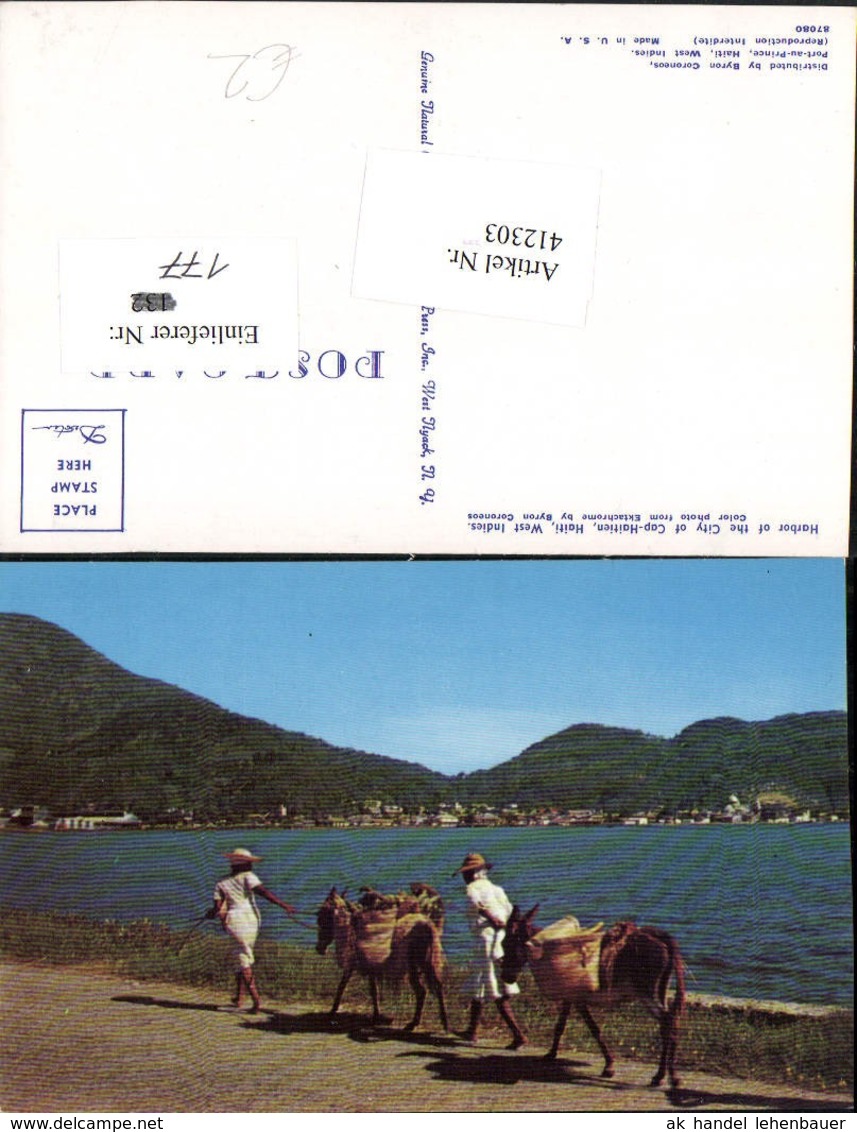 412303,Haiti Harbor Of The City Of Cap-Haitien Volkstypen Eseln - Sonstige & Ohne Zuordnung