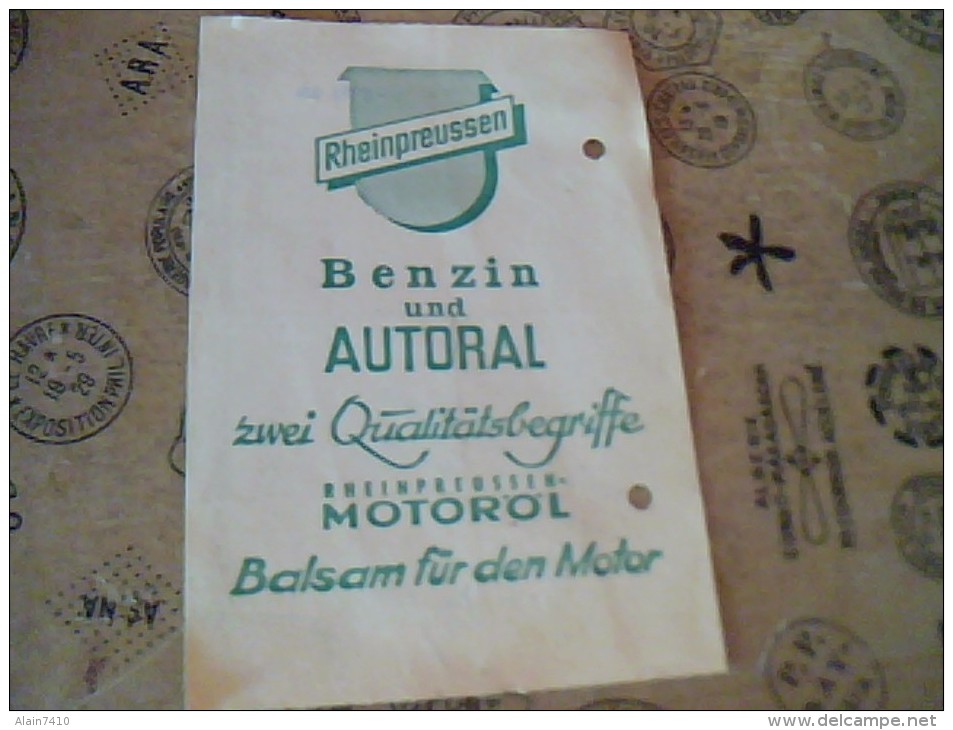 Vieux Papiers Publicitaire  Automobile Origine Allemagne    Facture Huile Reinpreussen Annee 1964 Facturette - Automobilismo