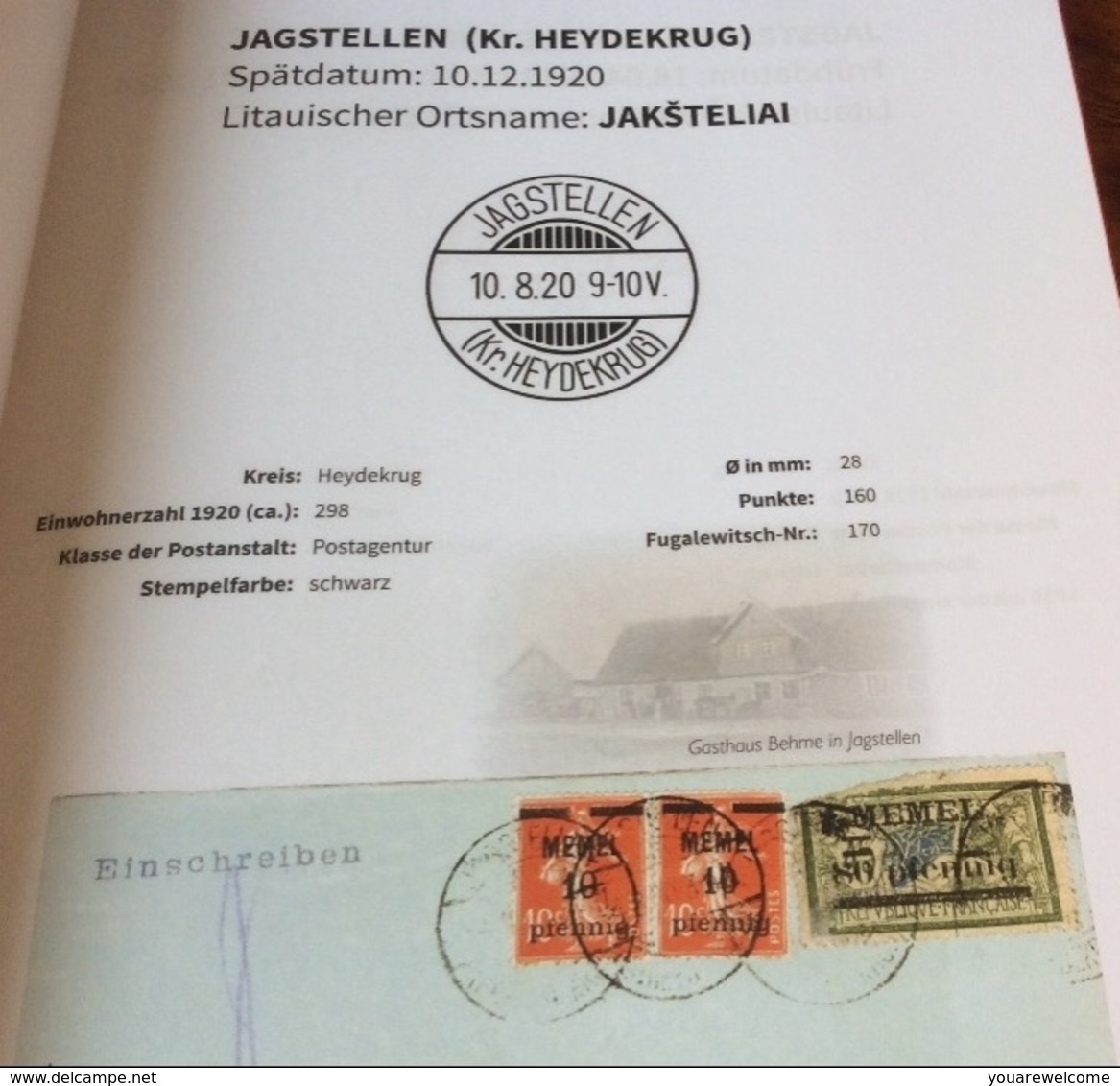 Stempel „JAGSTELLEN 1920“ RR ! Geprüft Dr. Petersen BPP Michel 19y Semeuse (Litauen Latvia Memel Memelgebiet - Gebruikt