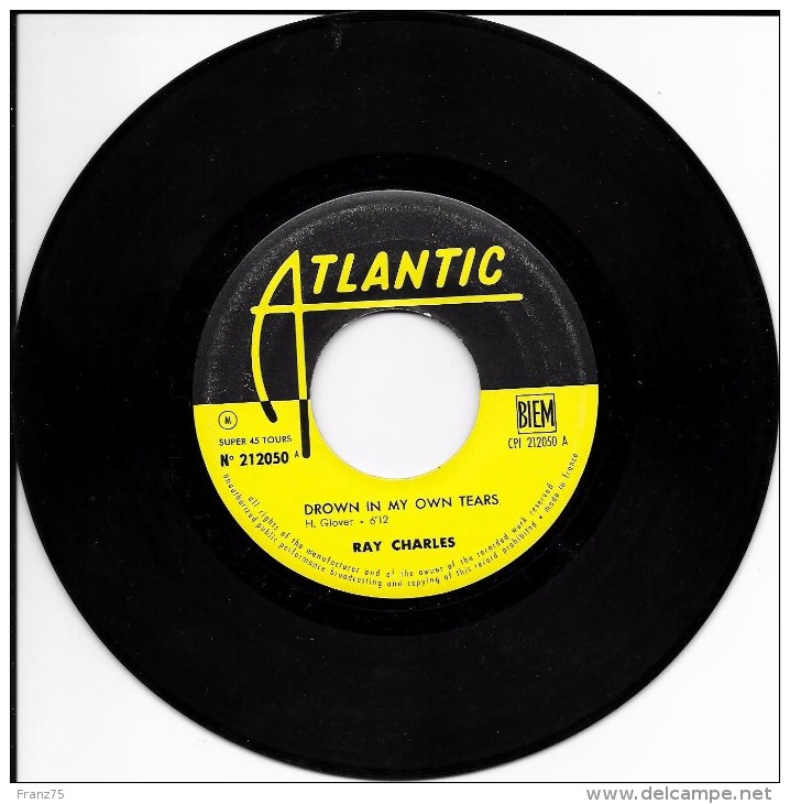 Ray CHARLES-Drown In My Own Tears-super 45 T.(3 Titres) ATLANTIC-BE - Blues