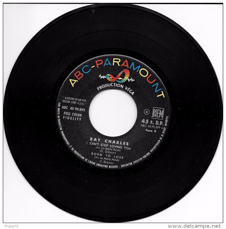 Ray CHARLES-"I Cant' Stop Loving You"-super 45 T.(4 Titres)- Atlantic-BE - Blues