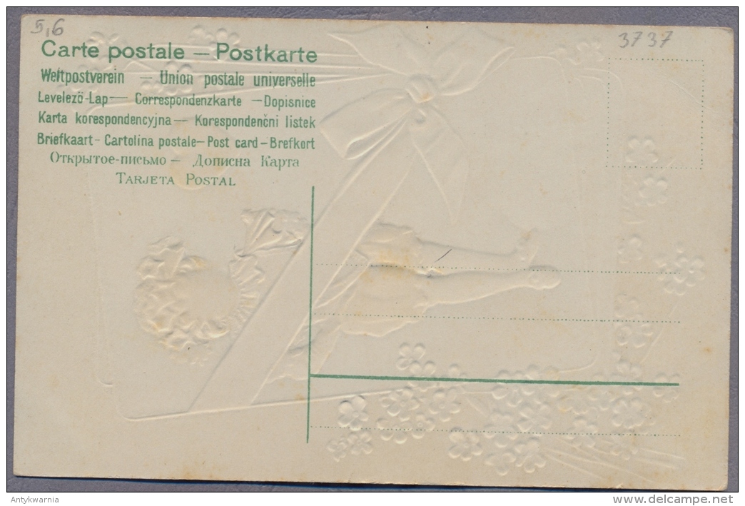 Carte  1905y.  Carte Gaufrée  Prägedruck Embossed  C835 - Cartes à Jouer