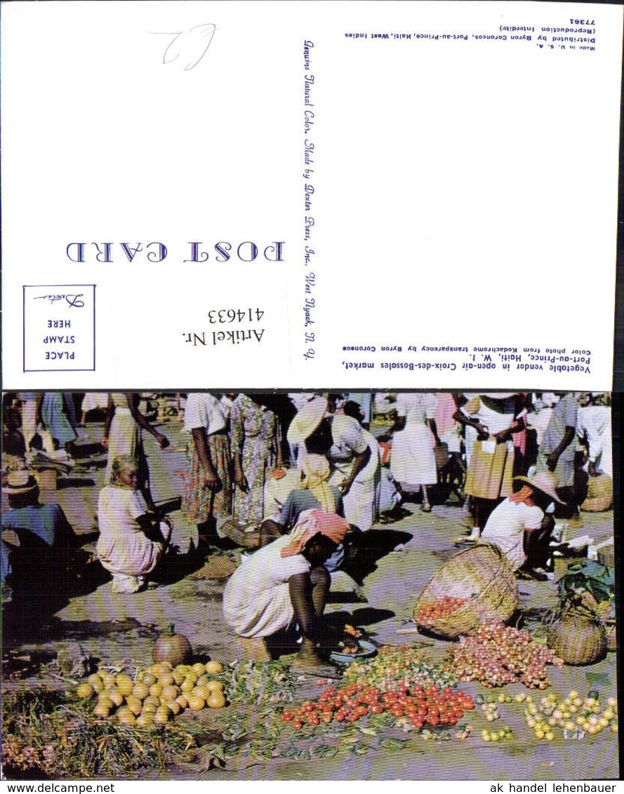 414633,Vegetable Vendor Port-au-Prince Haiti Fr&uuml;chte Markt Volkstypen Amerika - Amérique