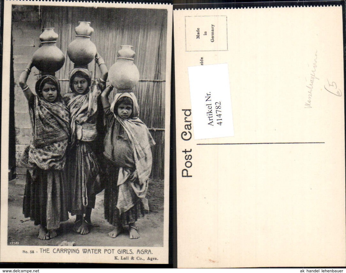 414782,The Carrying Water Pot Girls Agra Indien Volkstypen Asien Wassertr&auml;gerinnen - Asia