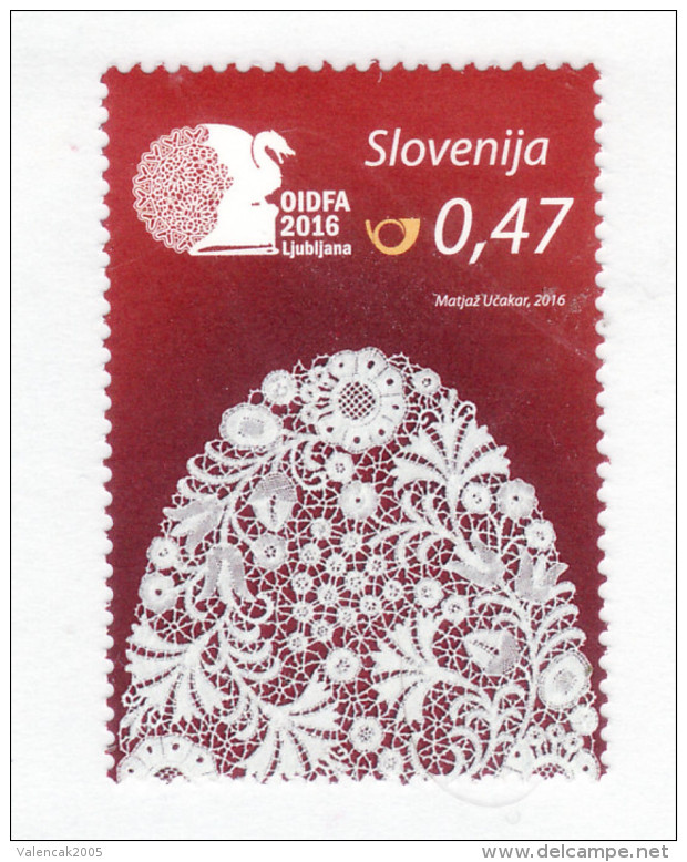 1252/ Slowenien Slovenia 2016  Mi.No. 1211 ** MNH Idria Lace Spitze - Textil