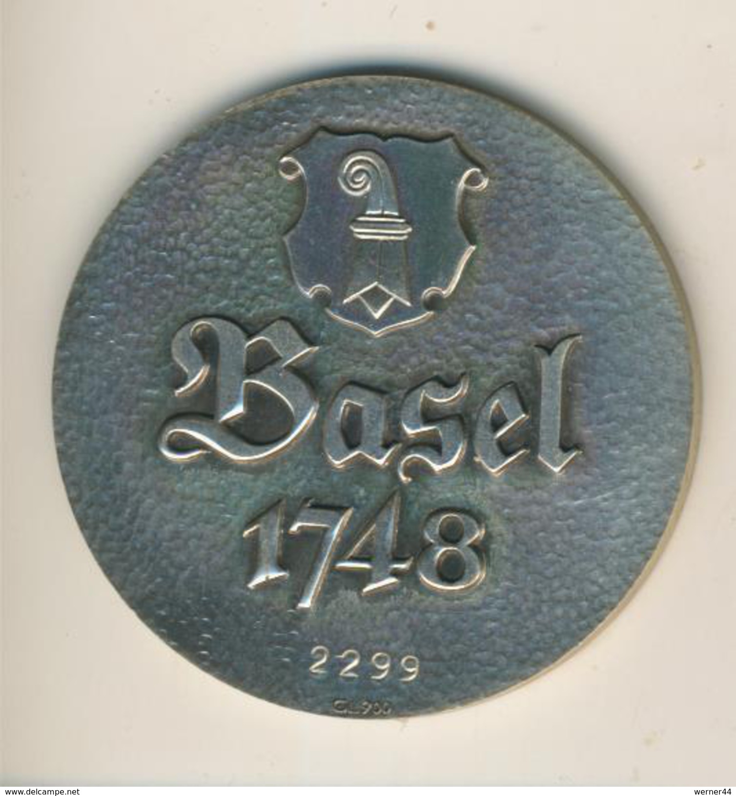 Ansichten Medaille Basel, Silber -900-, Ø40 Mm, 23 Gr. (47257) - Sonstige & Ohne Zuordnung