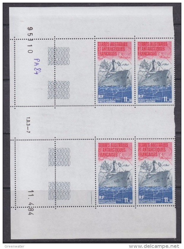 TAAF 1984 Patrouilleur Albatros / Ship 1v Bl Of 4 (corner, Printing Date)    ** Mnh (TA121E) - Luchtpost